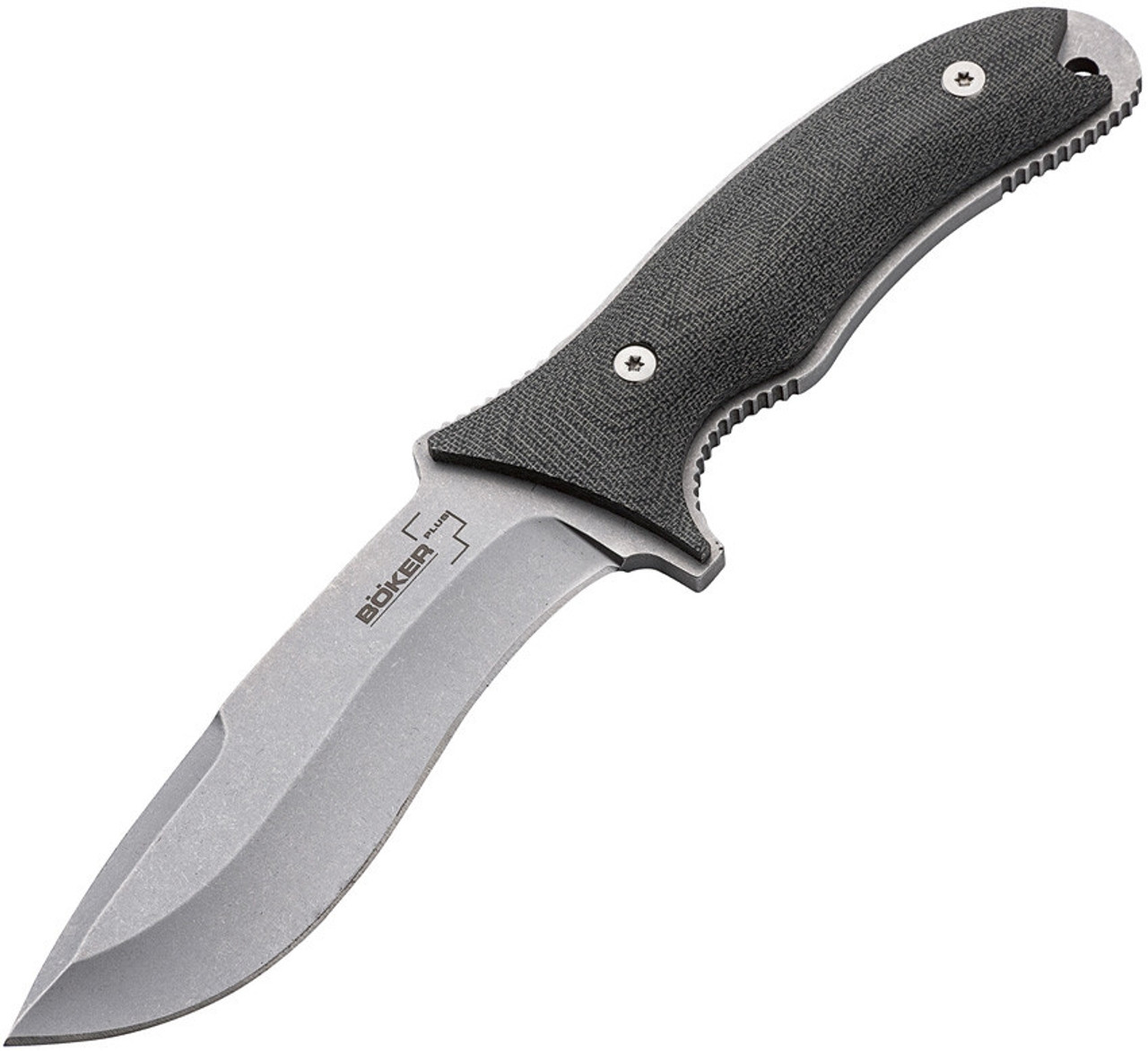 Boker Plus Orca Pro (02BO015) 5.12" D2 Stonewashed Recurve Plain Blade, Green Canvas Micarta Handle, Black Kydex Sheath