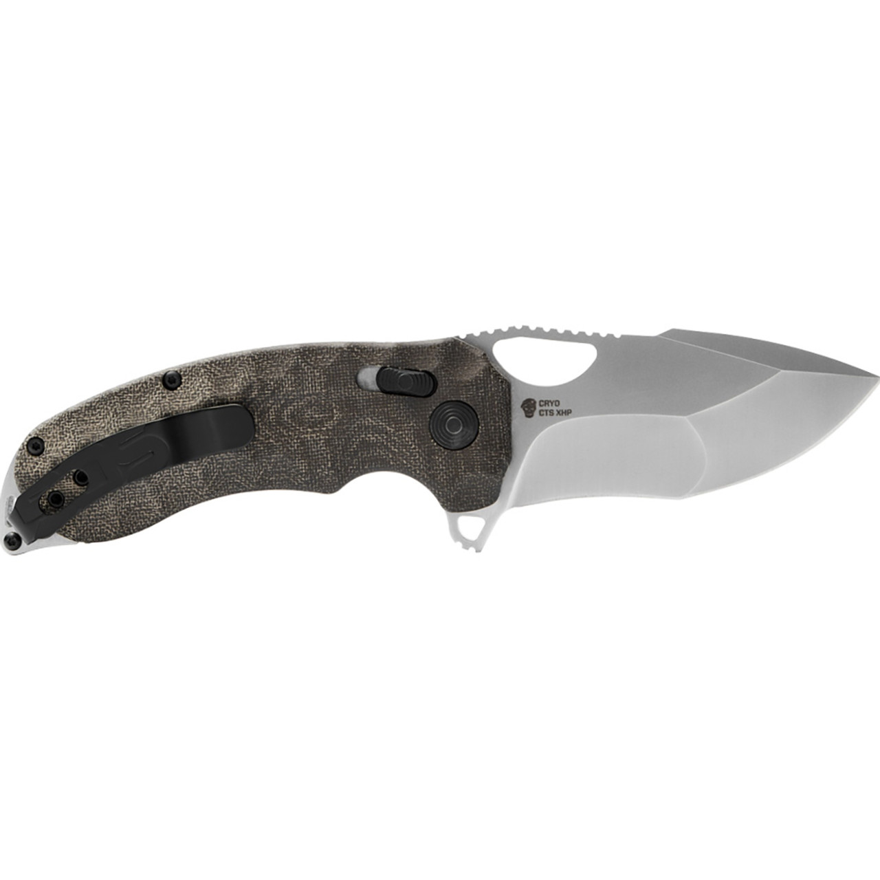 SOG Kiku XR Folding Knife 3.03" CTS XHP Satin Blade,  Natural Linen Micarta Handles