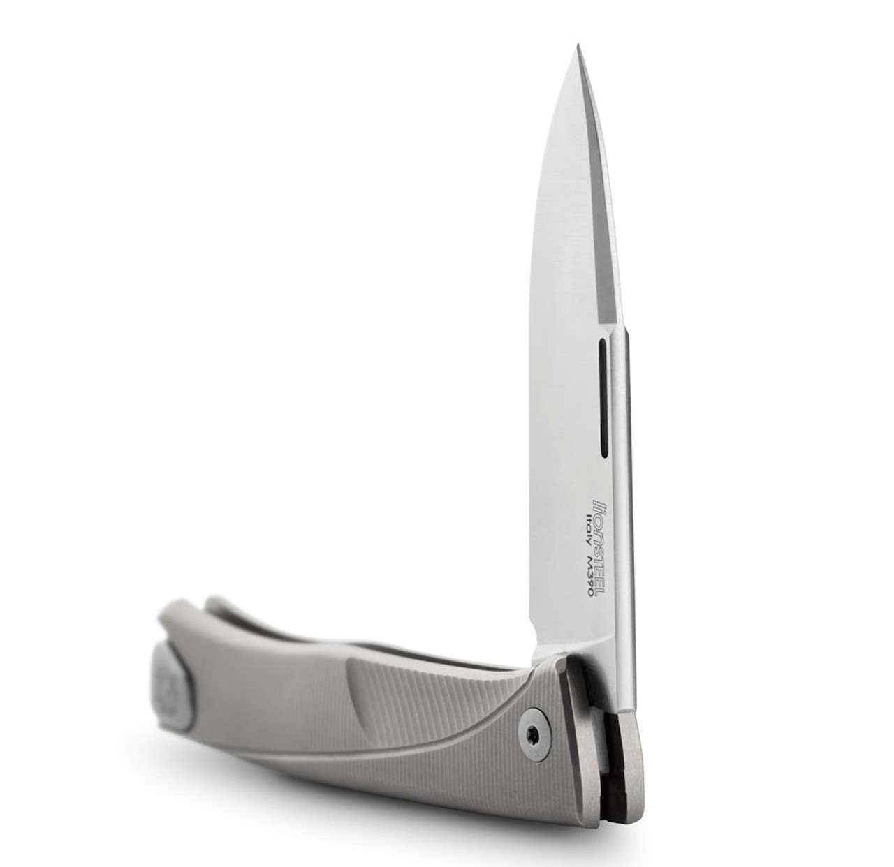 LionSteel Thrill Slip Joint Titanium Gray TLGY, 31.5" M390 Satin Blade, Titanium Handle