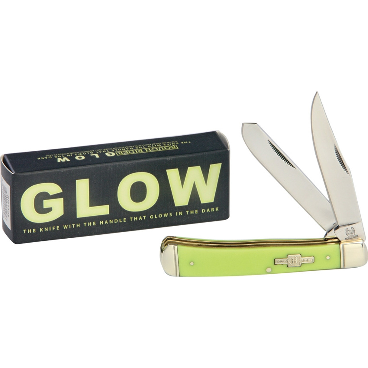 Rough Ryder Trappper, RR1425, Yellow Moon Glow in the Dark Synthetic Bone Handle