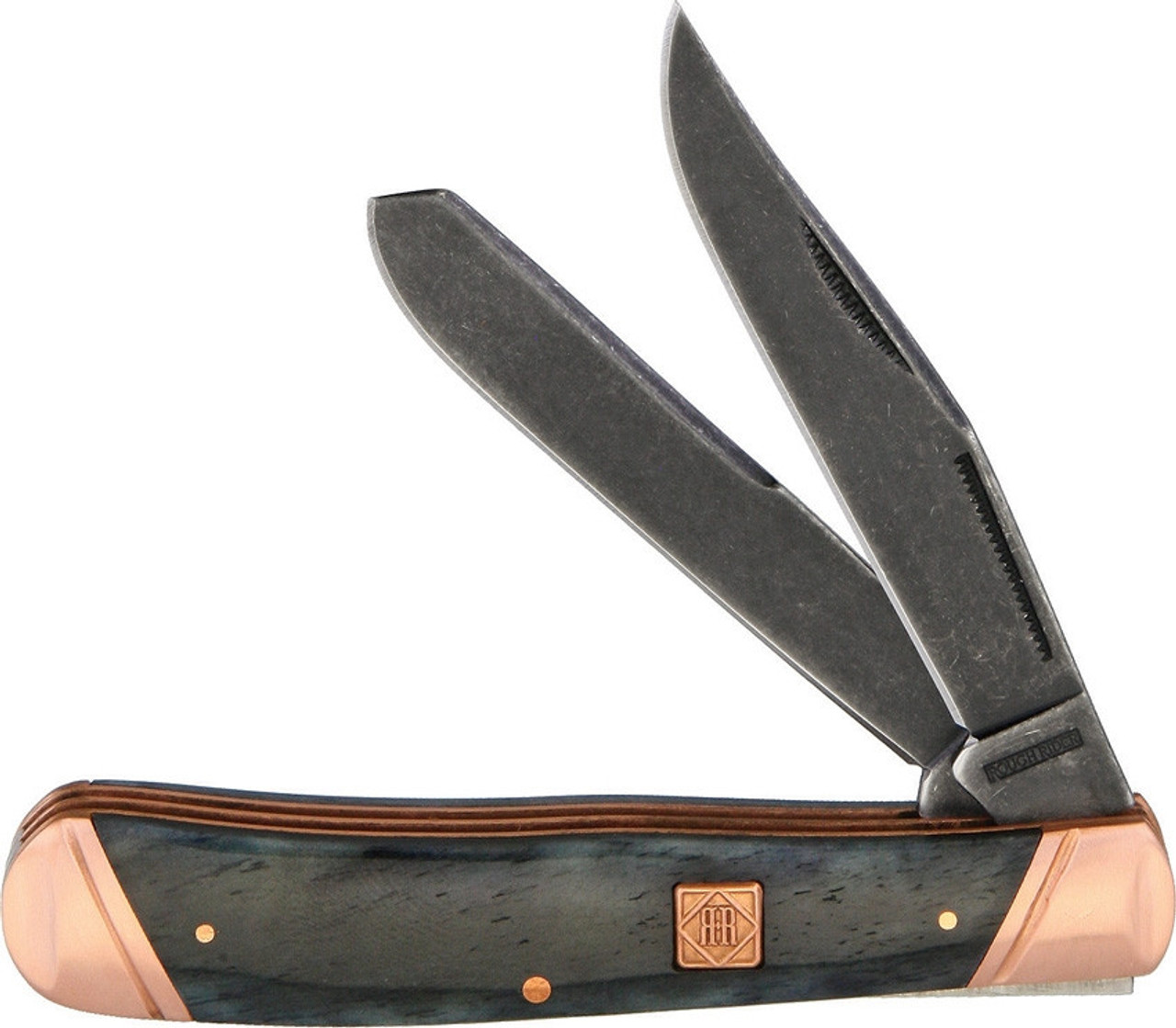 Rough Ryder Trapper, RR1584, Black Smooth Bone Handle w/ Copper Bolsters