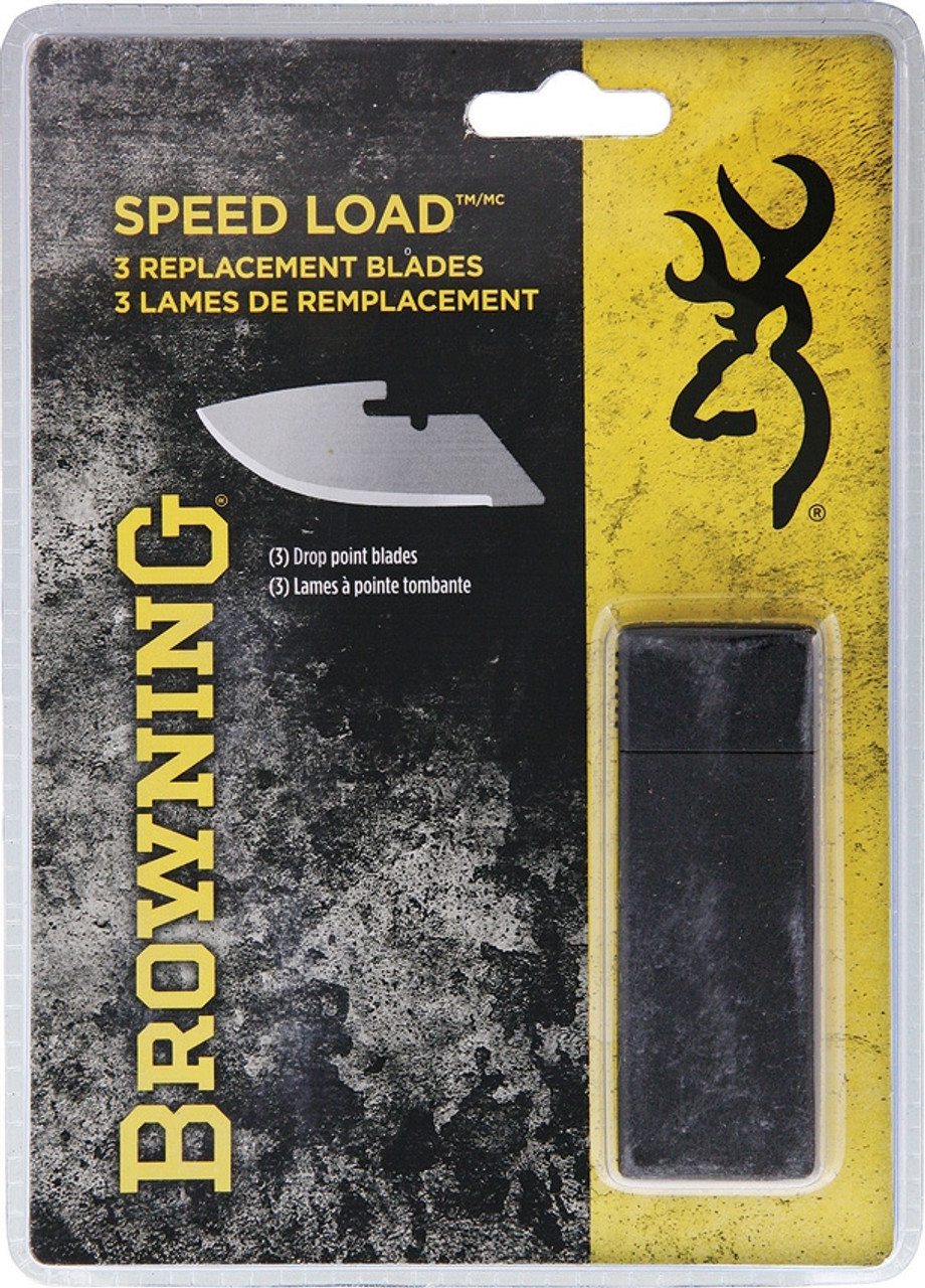 Browning Speed Load Drop Point Replacement Blades, 3 Pack, Clam Packed