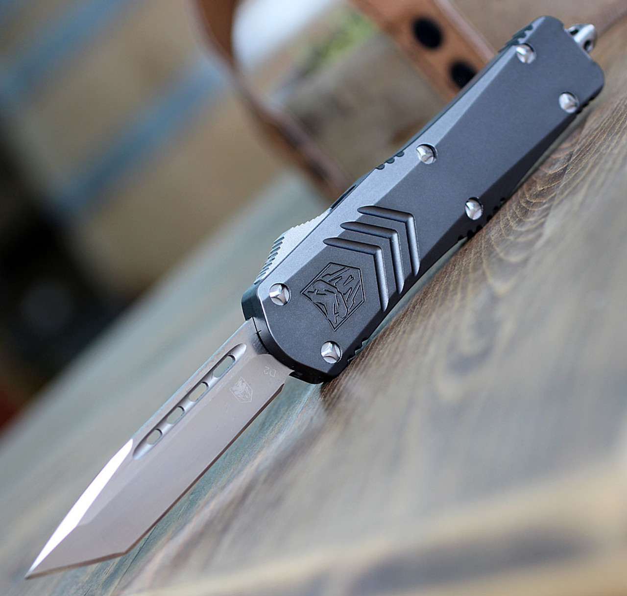 CobraTec Knives MGYFS-XMTNS Medium FS-X Grey, 3" D2 Steel Tanto Blade, Anodized Aviation Aluminum Handle