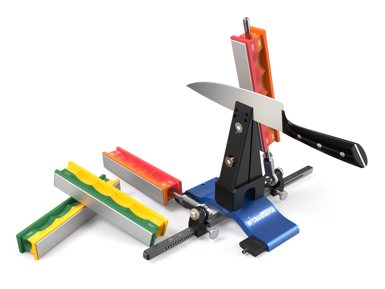 Wicked Edge Precision Knife Sharpener, 100/200/400/600 Grit Diamond Stones, No Base