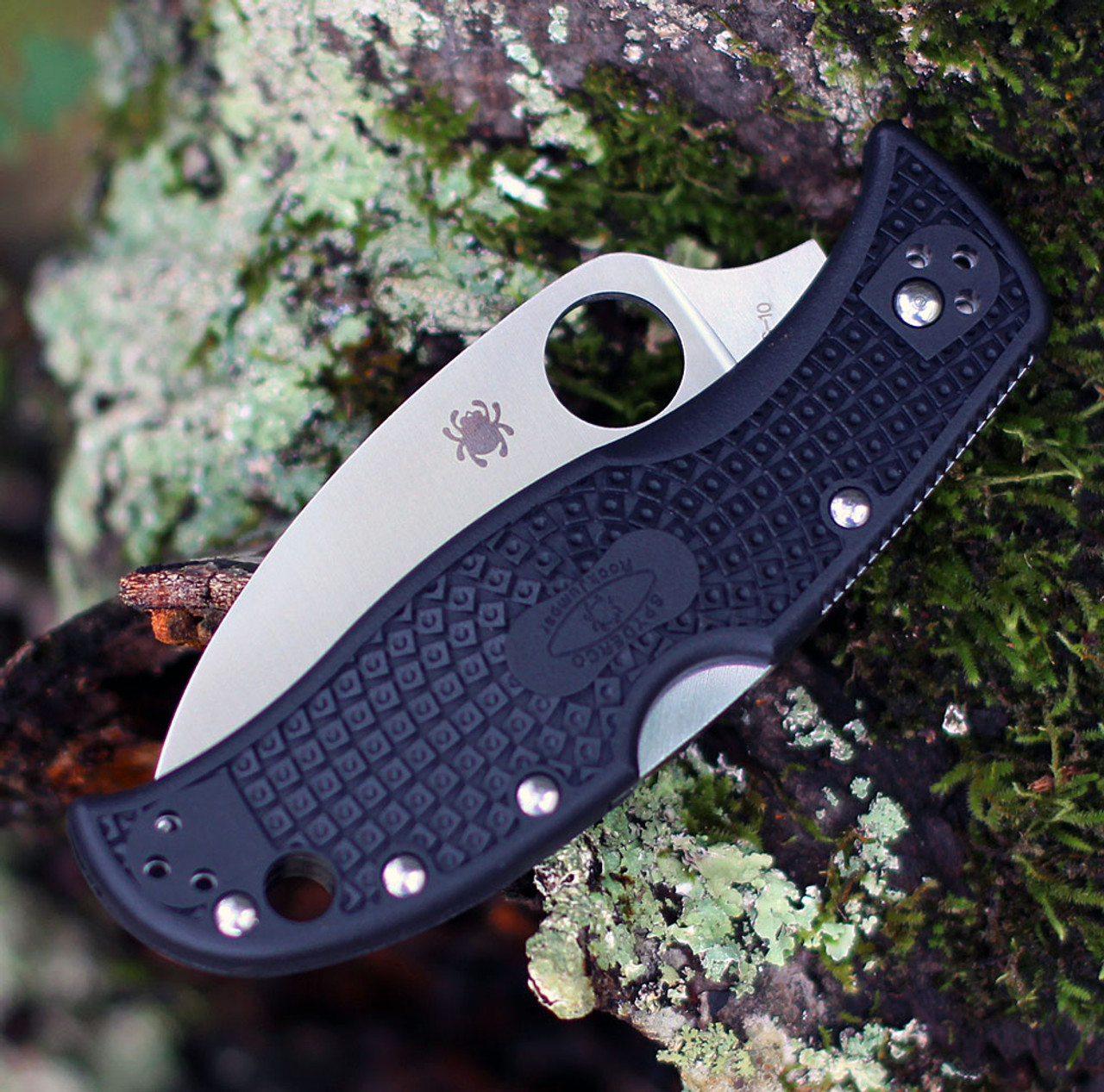 Spyderco RockJumper C254PBK, 3.08" VG-10 Plain Blade, Black FRN Handle