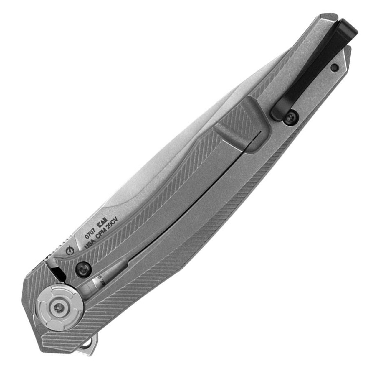 Zero Tolernce 0707 Filpper, 3.5" CPM 20CV Stonewash Plain Blade, 3D-Machined Carbon Fiber /Titanium Handle