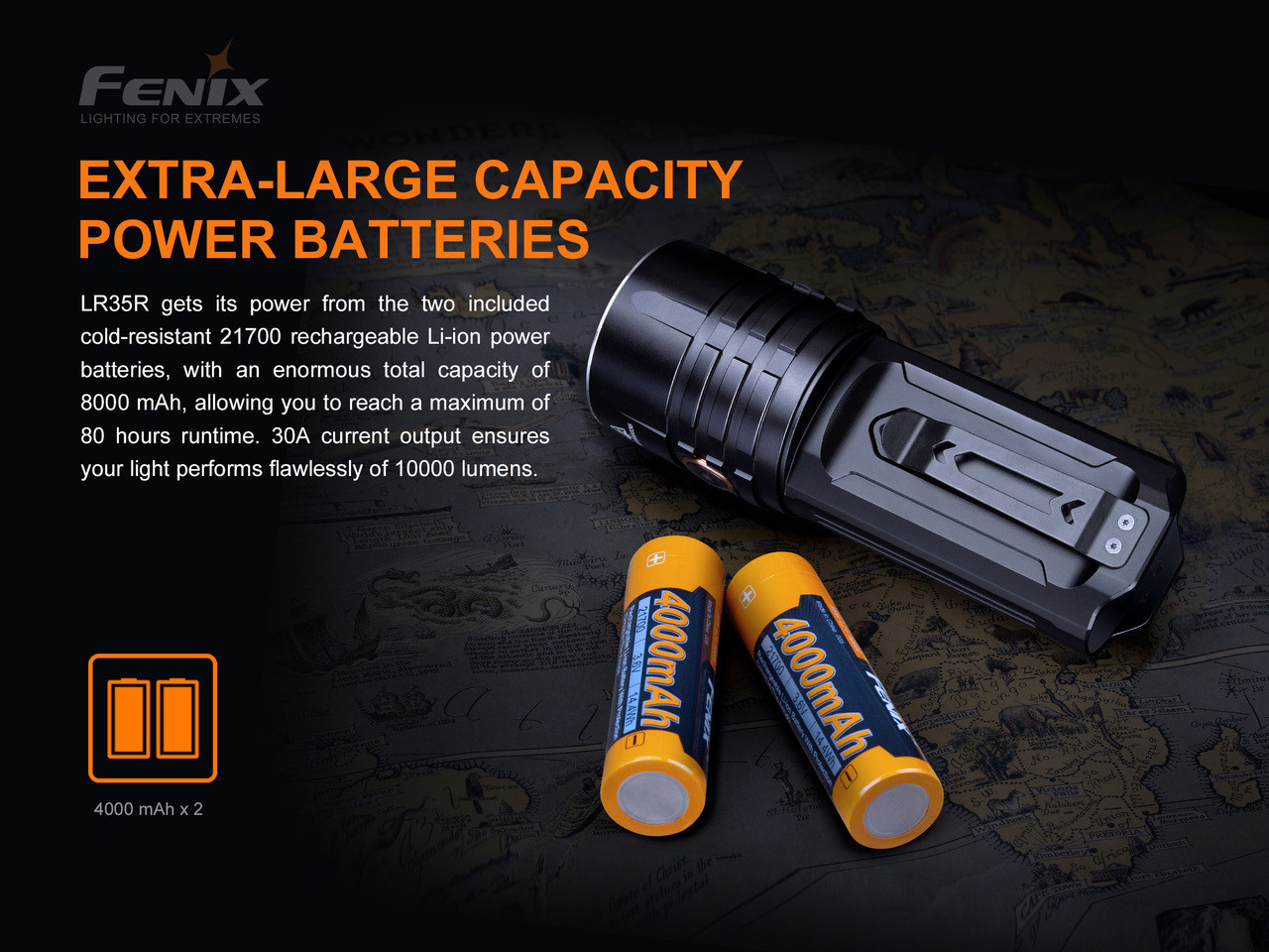 FenixLR35R Rechargeable Flashlight-10000 Lumens