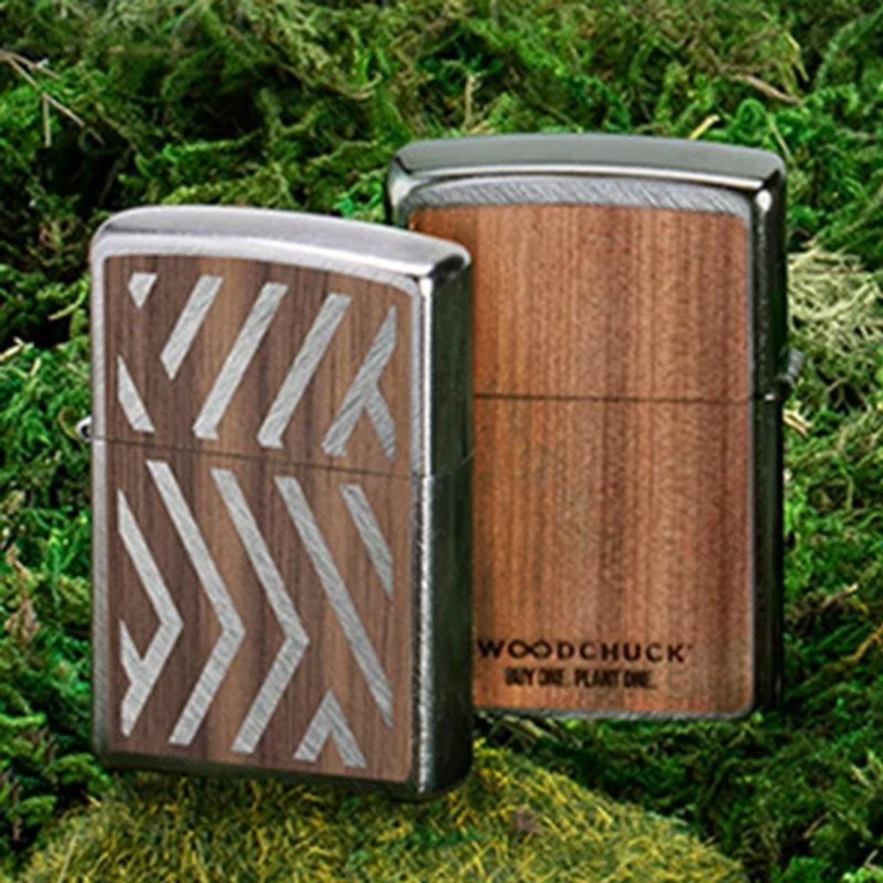 Zippo 29902 Woodchuck USA Brushed Chrome w/Herringbone Sweep