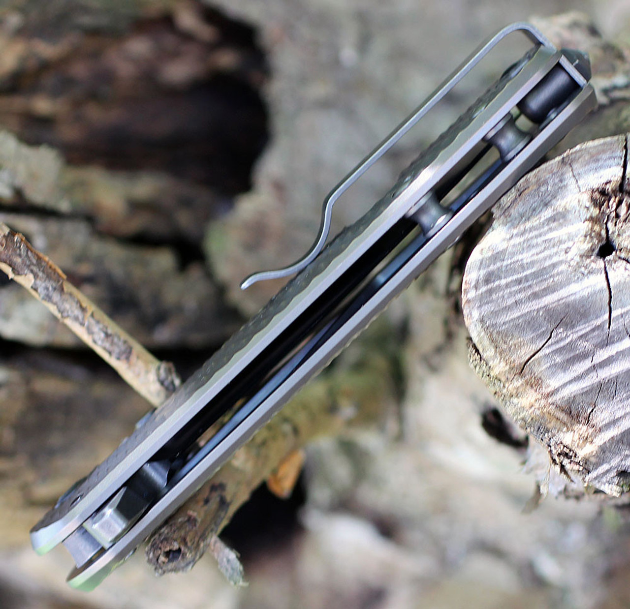 DPx Gear H.E.S.T/F 3.0 3D Ti Flipper DPXHSF015, 3.15" M390 Black Stonewashed Plain Blade, 3D Bronze Tianium Handle