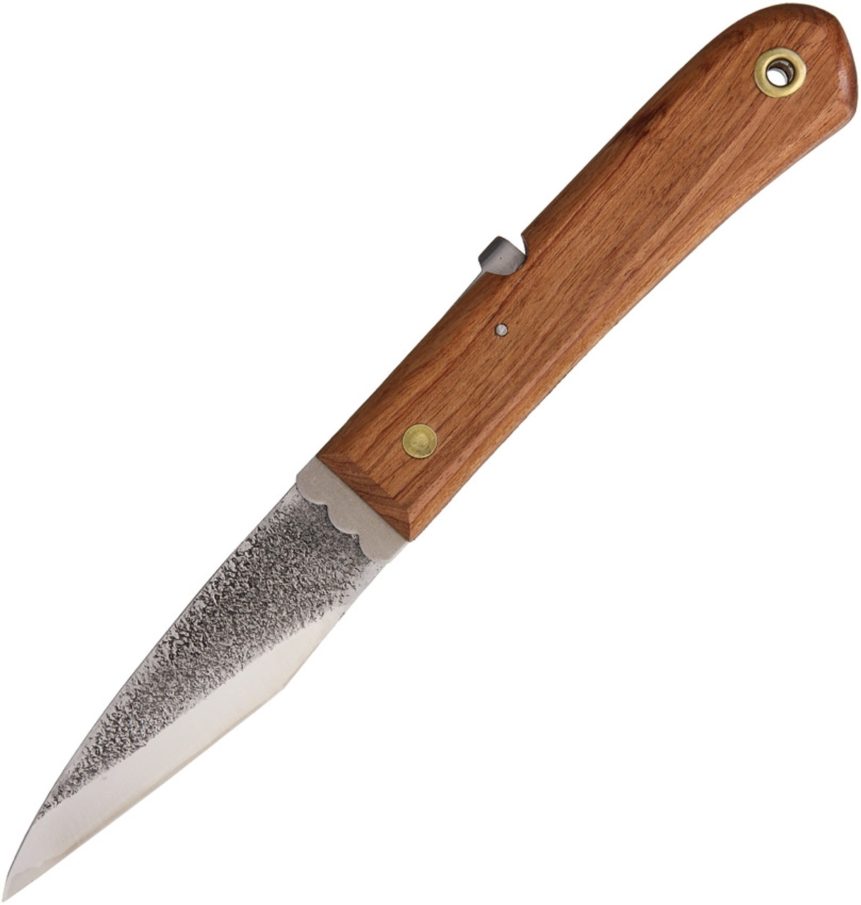 Mikihisa Double Bevel Moroha Folder, Cherry Wood Handle, 4" Blue Paper Steel