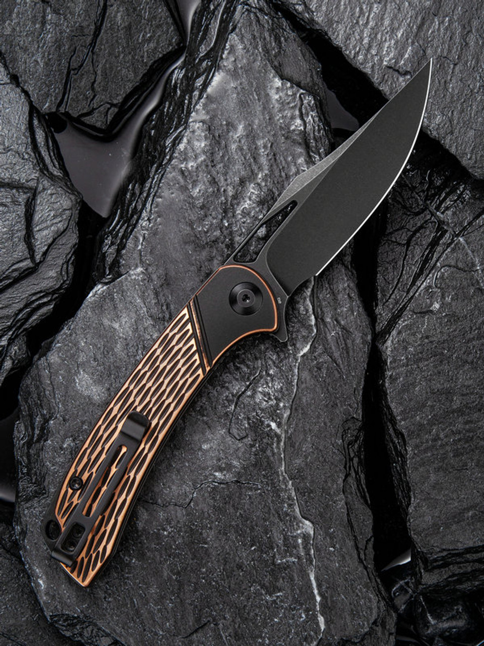 Civivi Dogma Linerlock Copper C2005F, 3.46" D2 Black Stonewashed Plain Blade,  G10 Handle