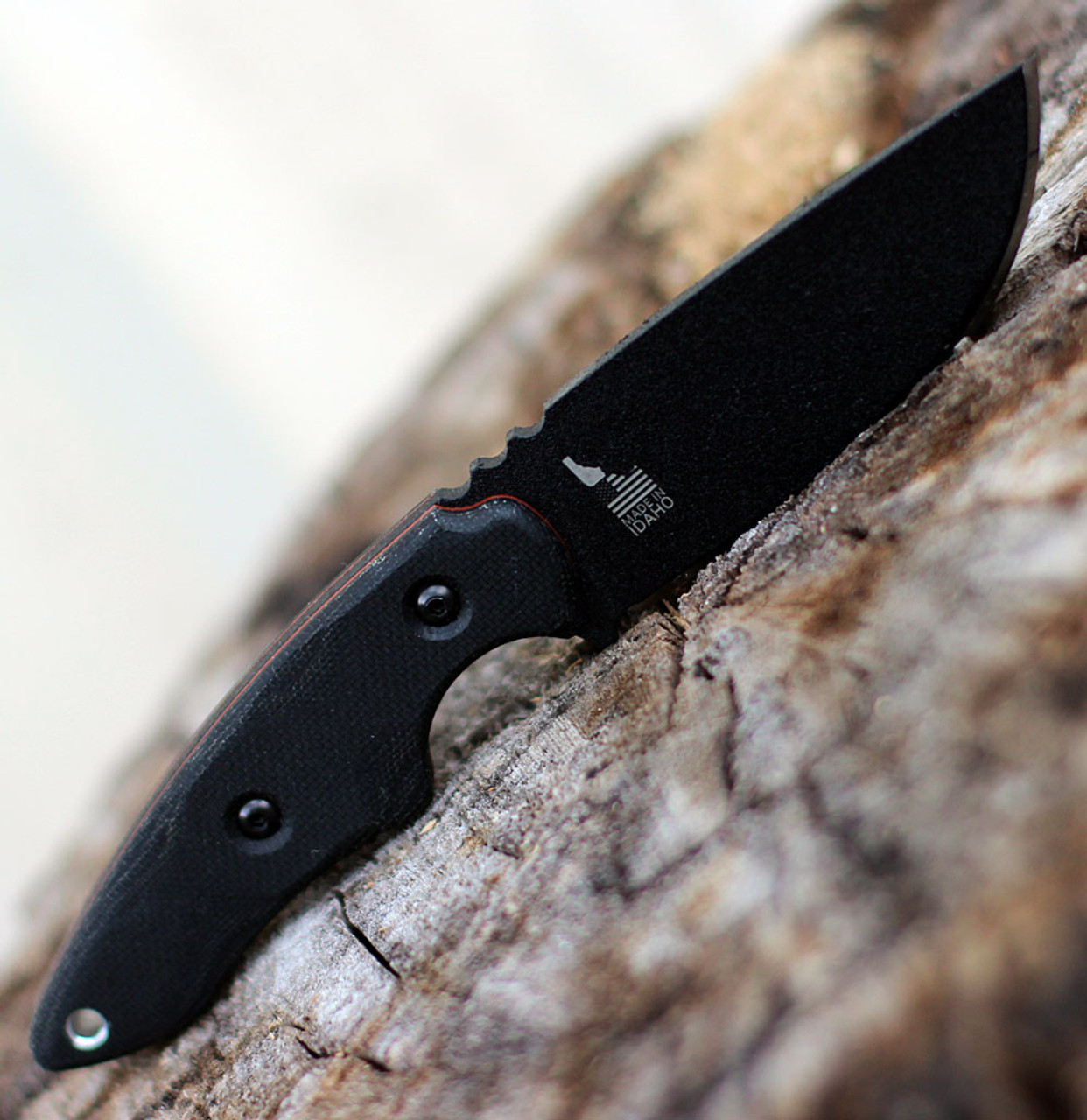 TOPS Knives 3 Pointer Black Canvas 3PR-01, 3.13" 1095 Carbon Steel Black Blade, Black Canvas Handle