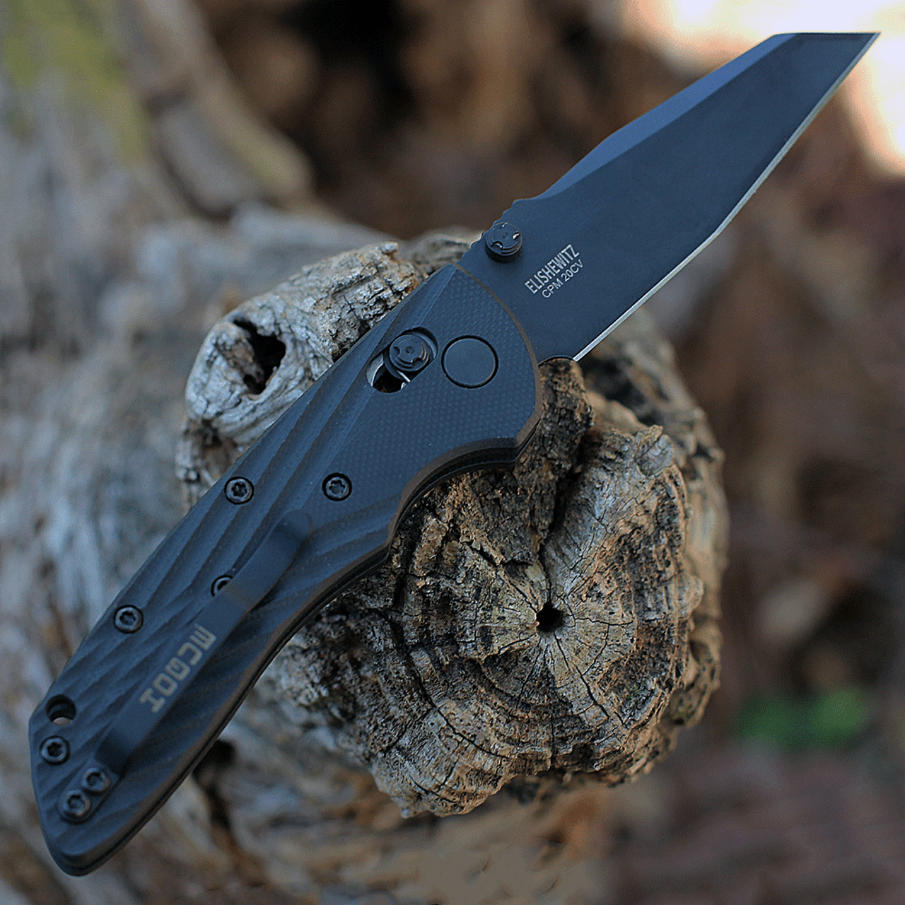 Hogue Deka ABLE Lock (HO24266) 3.25" CPM-20CV Black Cerakote Wharncliffe Plain Blade, Black Sculpted G10 Handle