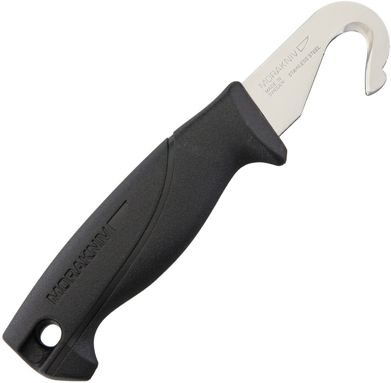 Morakniv Belly Opener, 2" Stainless Guthook Blade, Molded Black Composition Handle