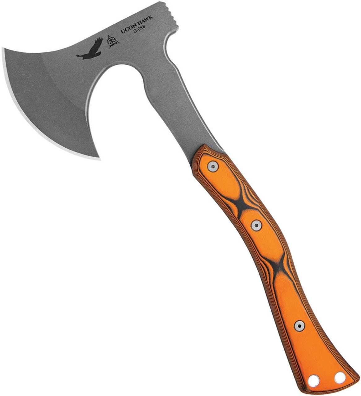TOPS Ucon Hawk UHK-01, 15" Overall Length, Orange / Black G10 Handle