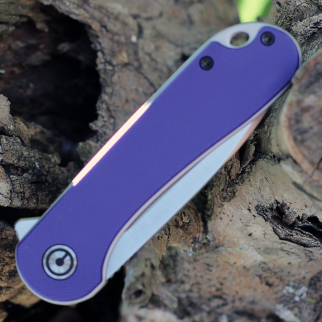 Elementum Purple G-10 Satin D2 Blade C907V – Serenity Knives Houston