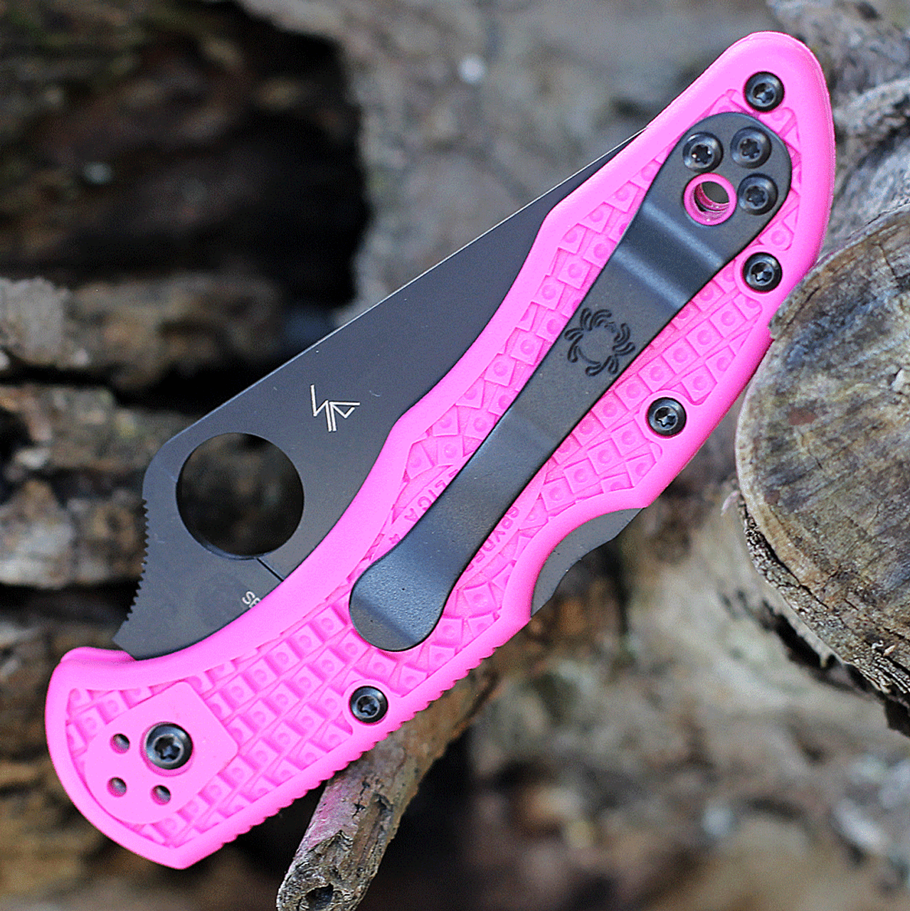 Spyderco Delica 4 FRN Pink C11FPPNS30VBK, 2.90" CPM S30V Black Plain Blade, Pink FRN Handle