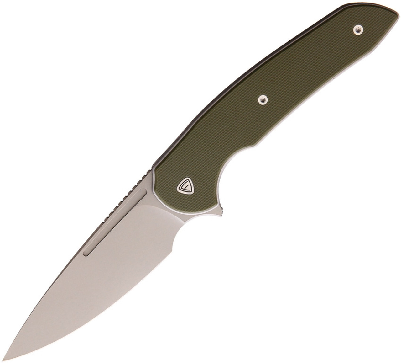 Ferrum Forge Knife Works Stinger Linerlock, 3.2" Nitro V Stonewashed Plain Blade, Green G10 Handle