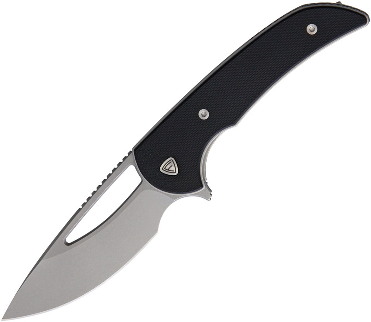 Ferrum Forge Knife Works Mini Archbishop Linerlock, 2.75" 9Cr18MoV Stonewashed Plain Blade, Black G10 Handle