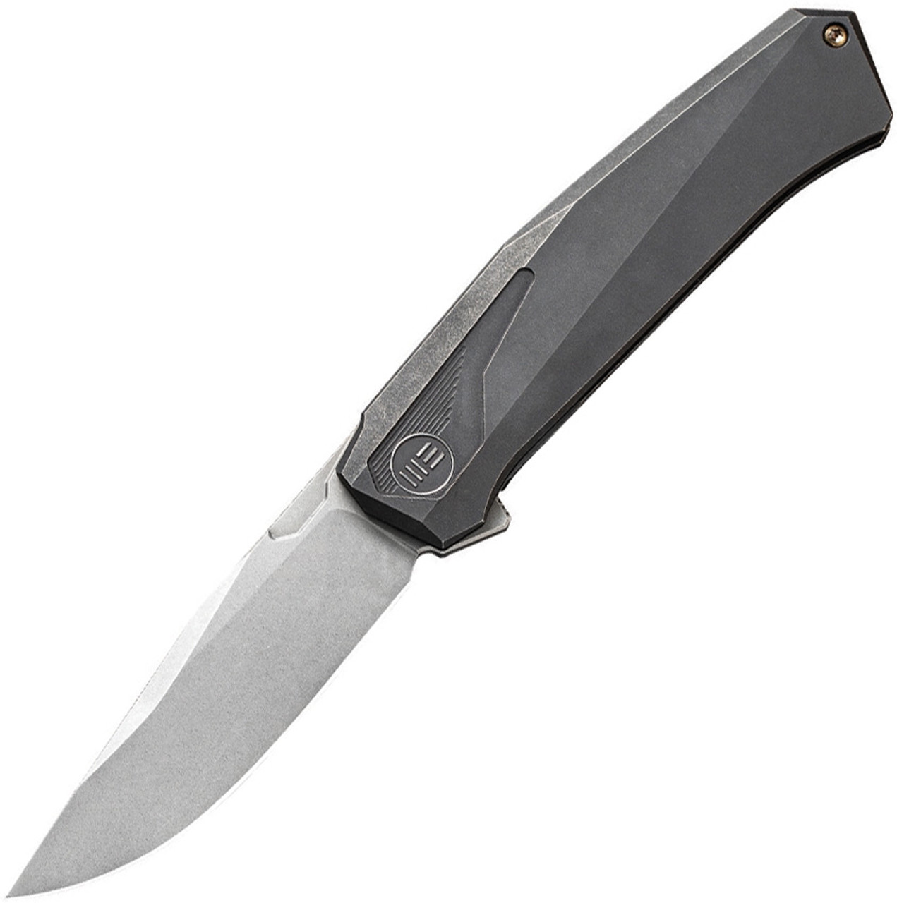 WE Knife Co. Gava, 2006B, 3.25" CPM-20CV Bead Blast Stonewash Clip Point Blade, Black Titanium Handle