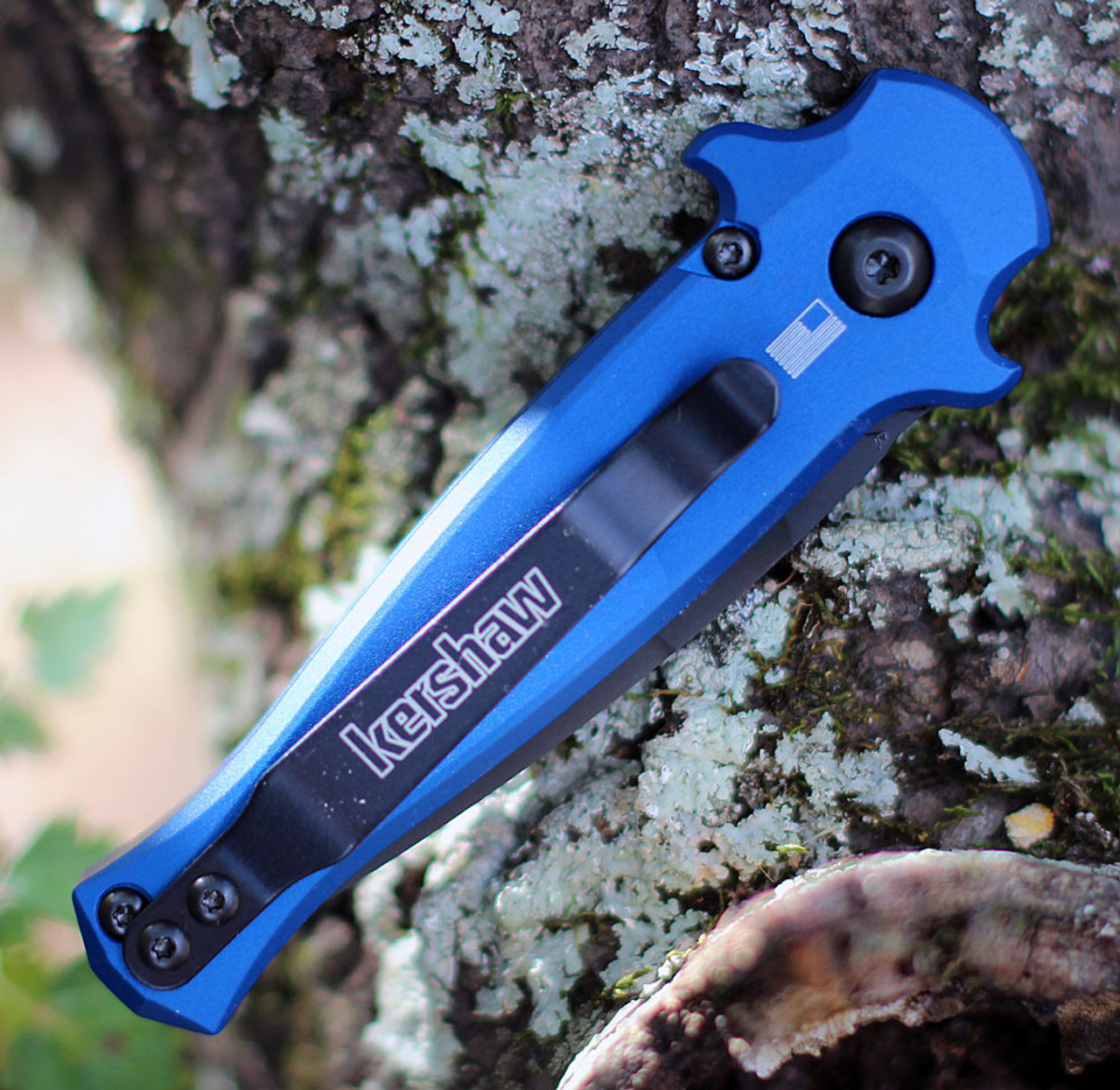 Kershaw 7125 Launch 12 Mini-Stiletto , 2.5 CPM154 Black Blade,  Blue Aluminum w/Carbon Fiber Insert Handle