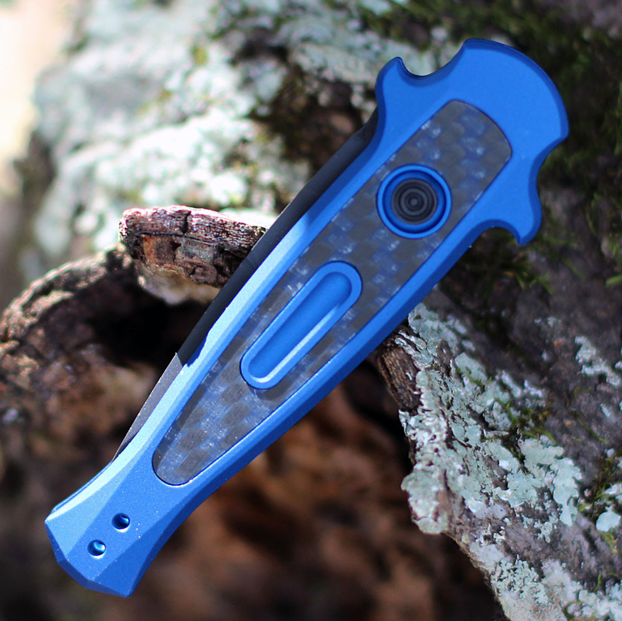 Kershaw 7125 Launch 12 Mini-Stiletto , 2.5 CPM154 Black Blade,  Blue Aluminum w/Carbon Fiber Insert Handle