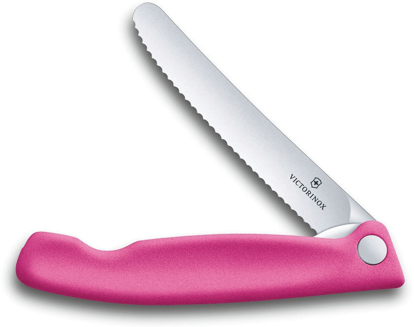 Victorinox Swiss Classic Folding Paring Knife, Wavy Edge, Orange