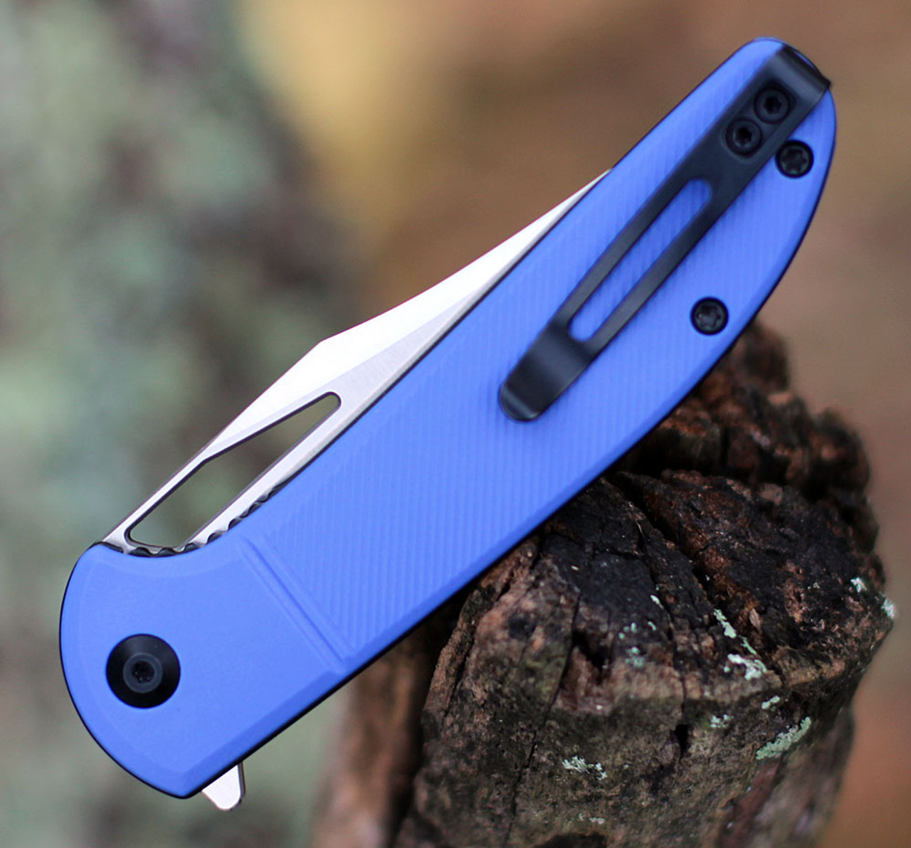 CIVIVI Ortis Folding Knife (C2013A)-3.25" Satin 9Cr18MoV Clip Point Blade, Blue FRN Handle