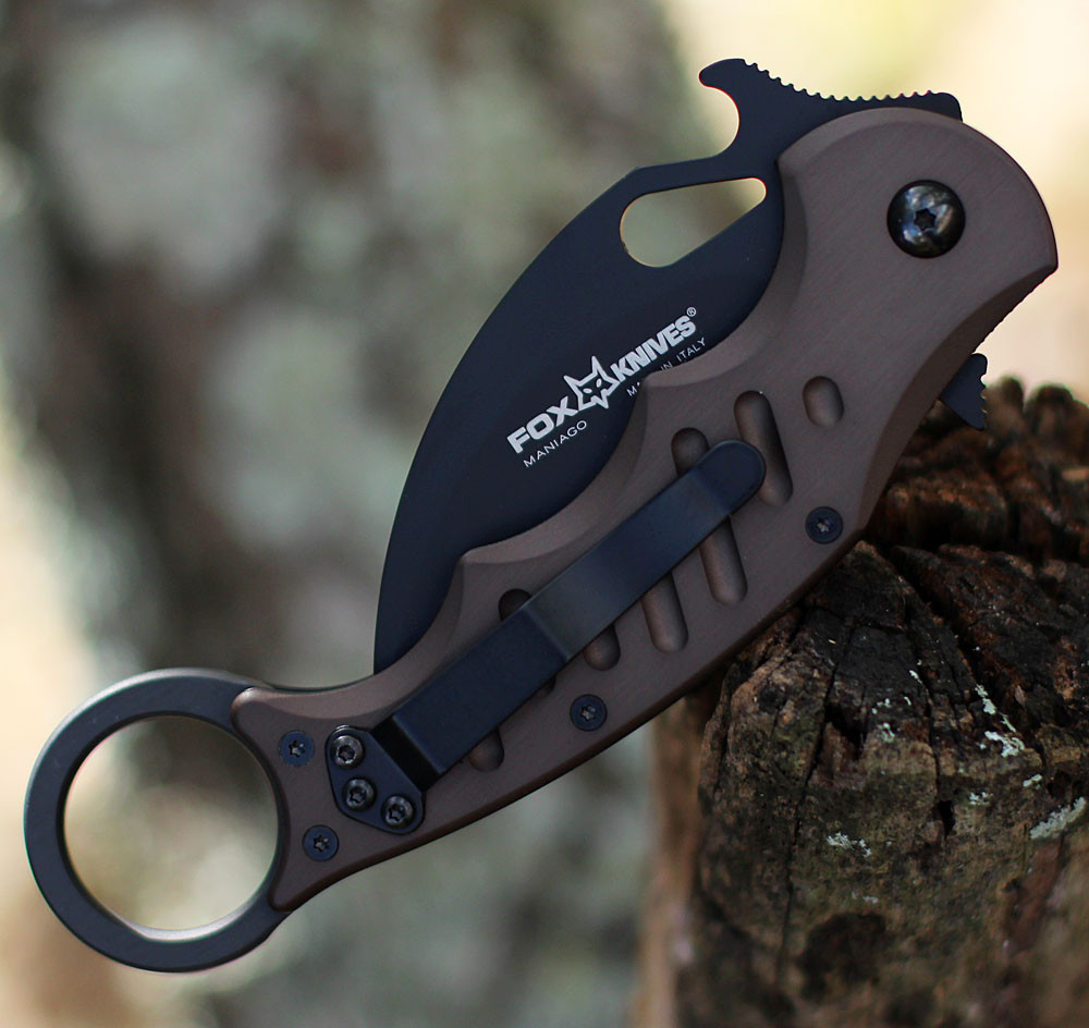 FOX Knives Folding Karambit - Dark Brown Alum. (3.2