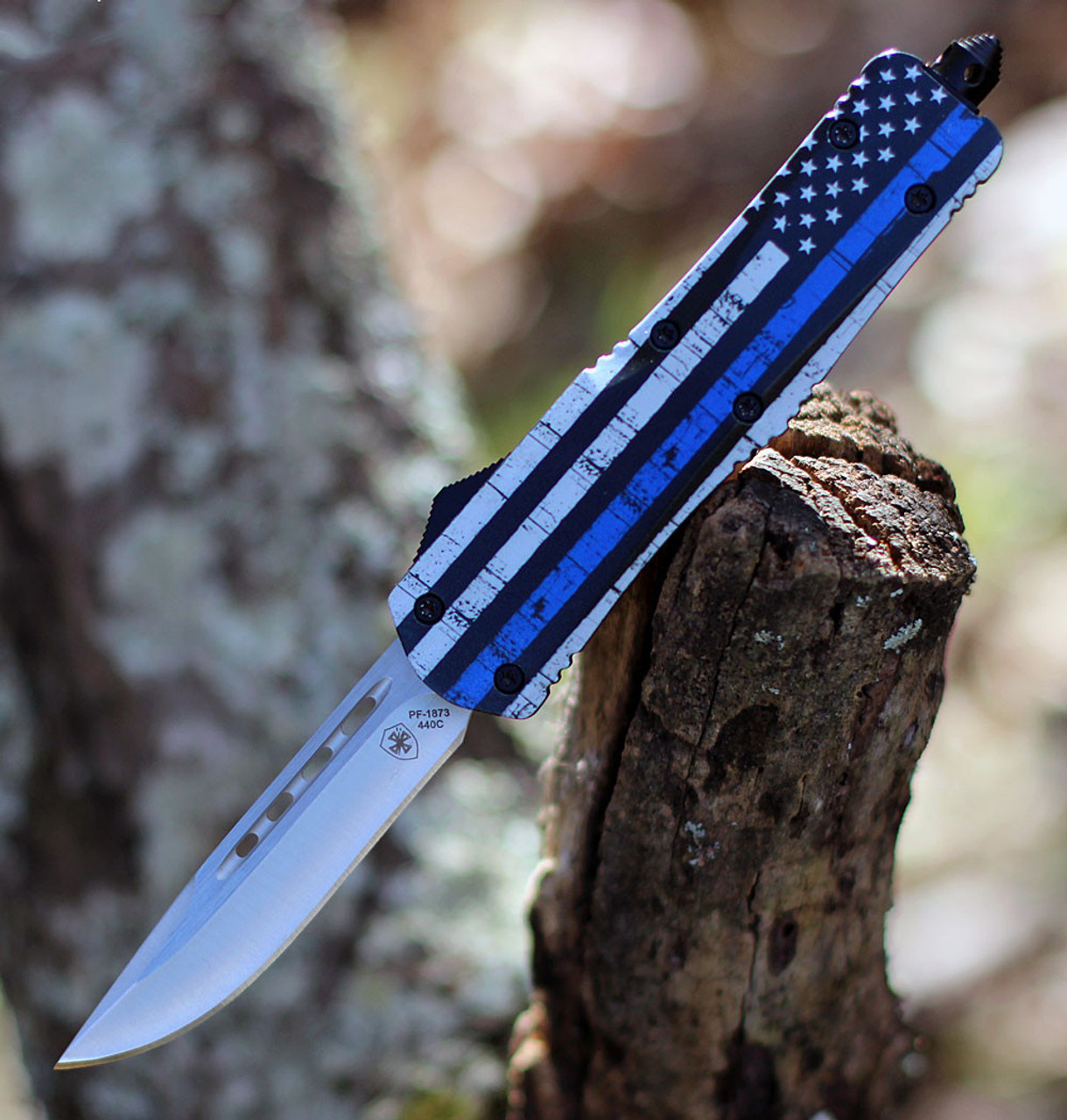 Templar Knife Slim Otf Back The Blue M Btb 13 1 3 5 440c Black Satin Dagger Blade Aluminum Handle