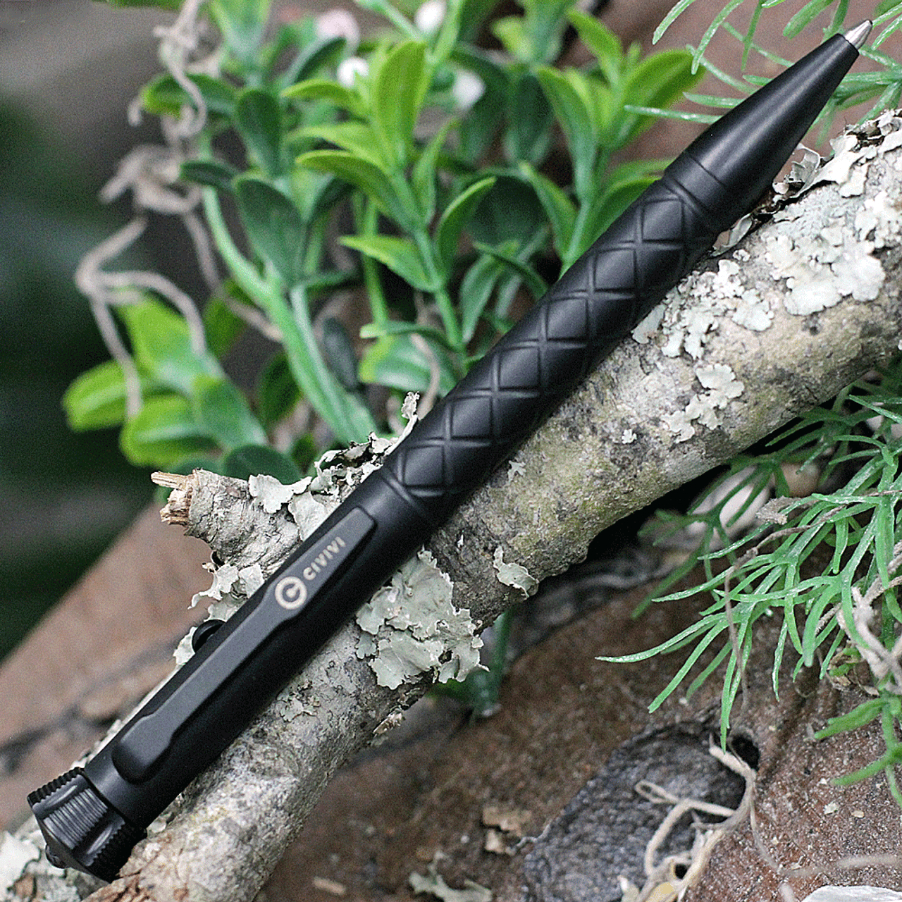 CIVIVI Knives Coronet (CP-02B)- Black Titanium Bolt-Action Pen, Fidget Spinner Top