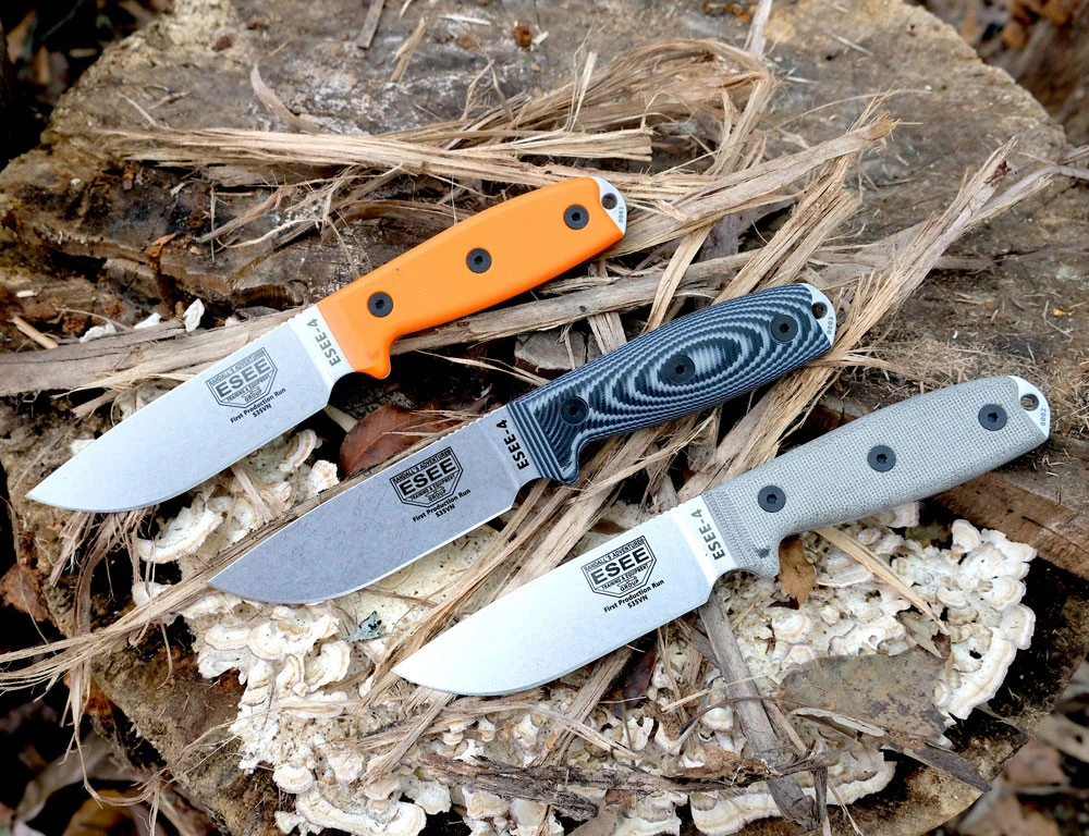ESEE-4 3D Handle ESEE-4S35V CPM S35VN Stonewash Blade Open Detail View