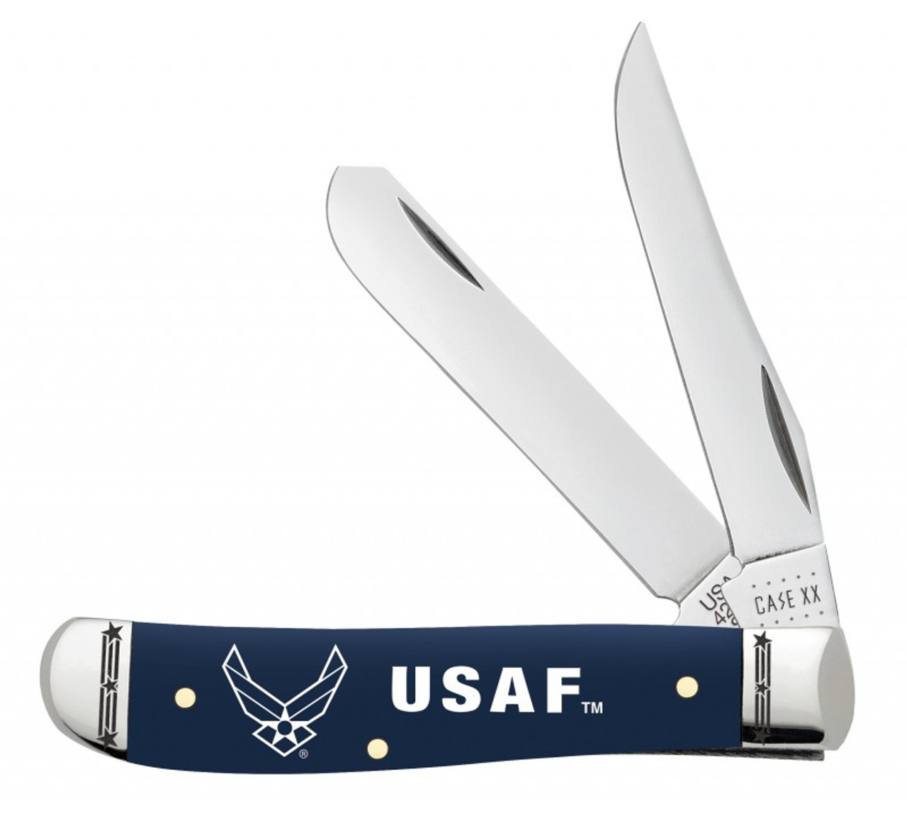 Case Mini Trapper 32402 United States Air Force Embellished Smooth Navy Synthetic Handle (4207 SS)