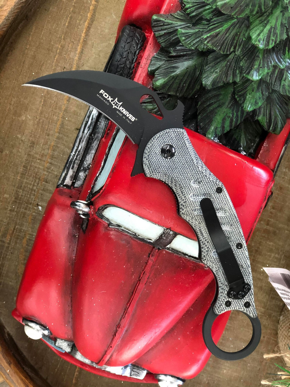 Fox Knives Folding Karambit - Black Micarta (3.2