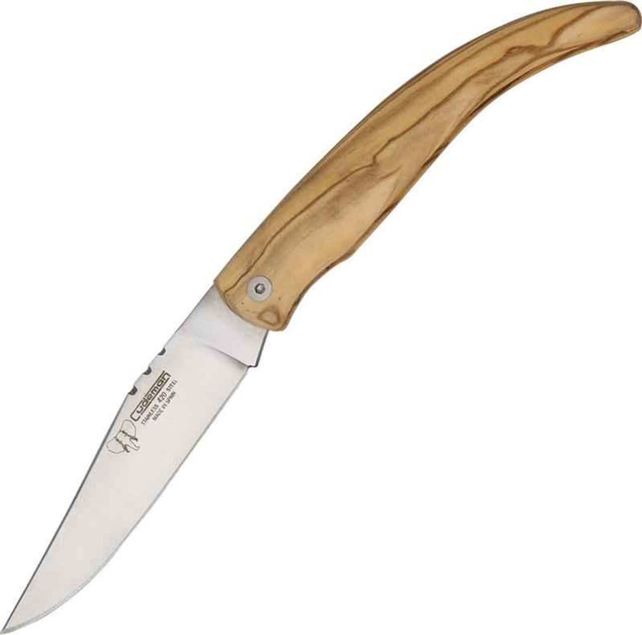 Cudeman Penknife Folder, 420 Stainless, Olive Wood Handle