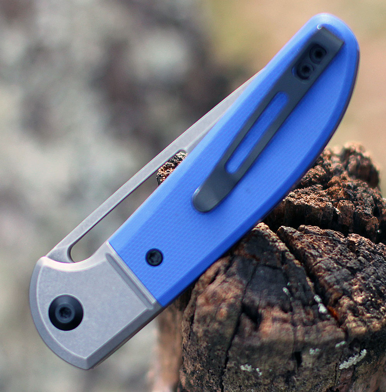 CIVIVI Trailblazer Folding Knife (C2018B)-2.97" Stonewash 14C28N Drop Point Blade, Blue G-10 Handle