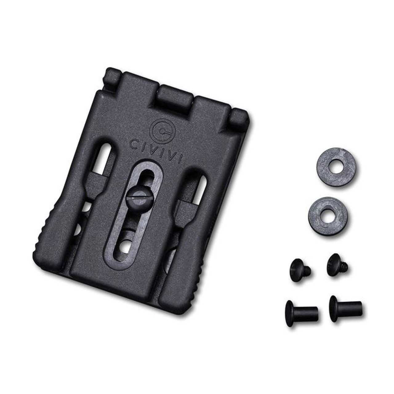 CIVIVI T-Clip Belt Clip (CA-04A)- 2.80" Black FRN, Set of Screws and a Pair of Plastic Washers