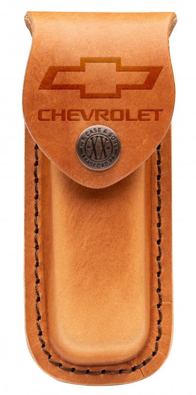 Case Medium Sheath 33703 Chevrolet Embellished Tan Leather