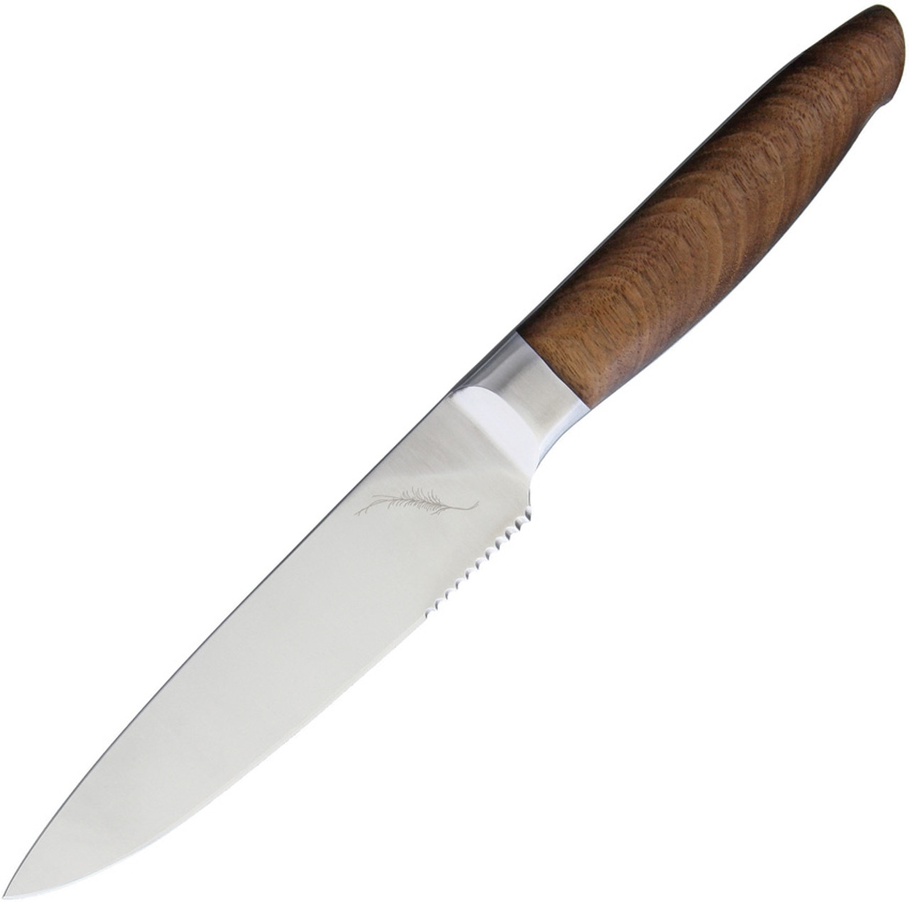 Ferrum Reserve 5" Dual Edge Utility Knife, High Carbon Steel , Reclaimed Walnut Wood Handle