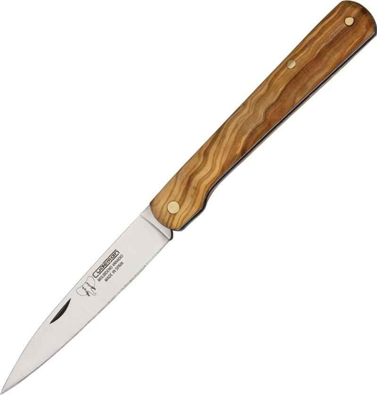 Cudeman Vendetta Stiletto Folder, M.Vanadio, Olive Wood Handle