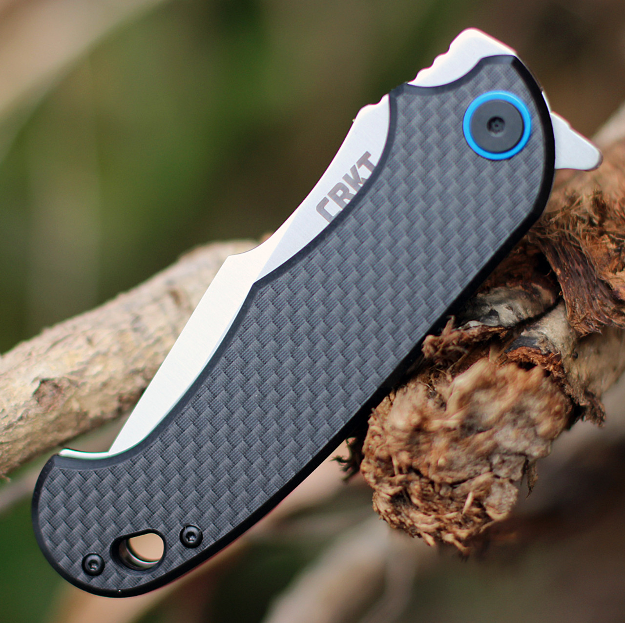 CRKT P.S.D. A/O (CR7920) 3.63" 1.4116 Satin Drop Point Plain Blade, Black G-10 Handle with Carbon Fiber Layer