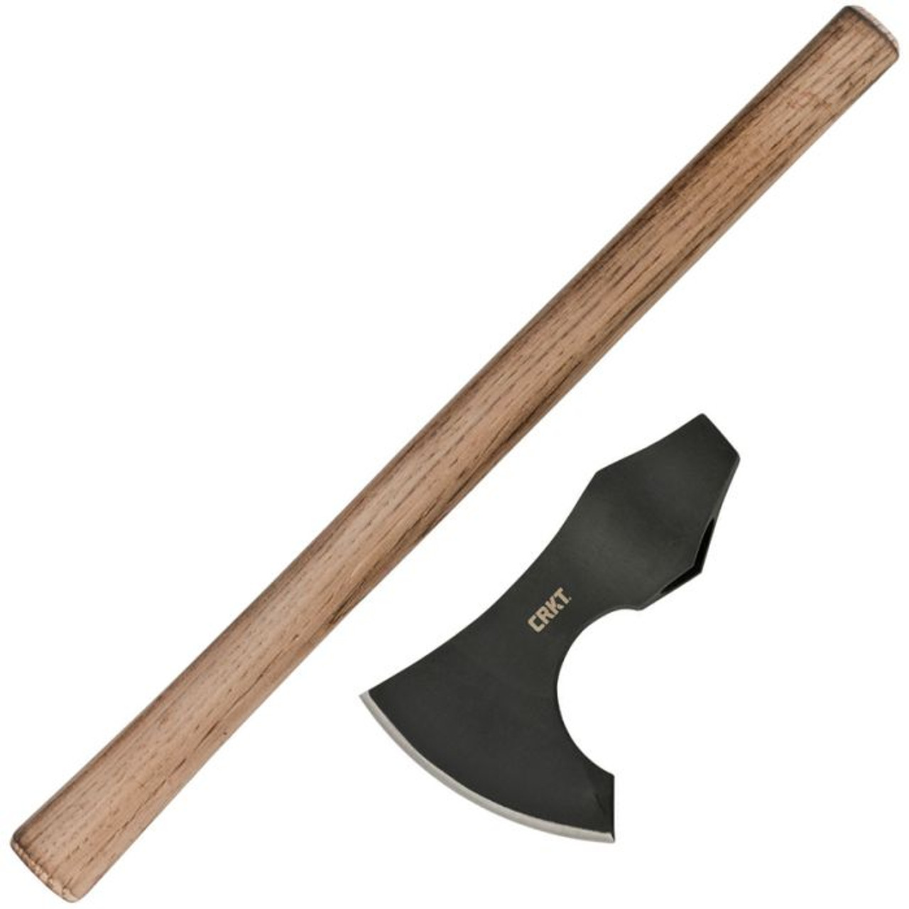 CRKT Berserker Axe (CR2736) 7.25" 1055 High Carbon Black Phosphate Coated Axe Head with a 4.63" Cutting Edge, Hickory Wood Handle
