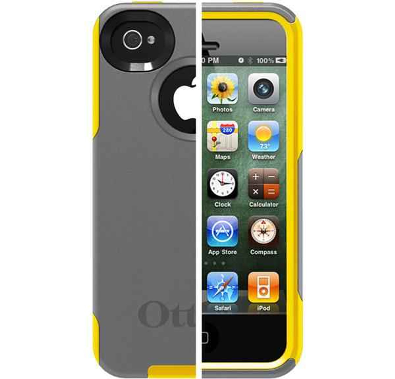 Otter Box iPhone 4 / 4S Commuter Series Case, Gunmetal Grey PC / Sun Yellow Slip Cover