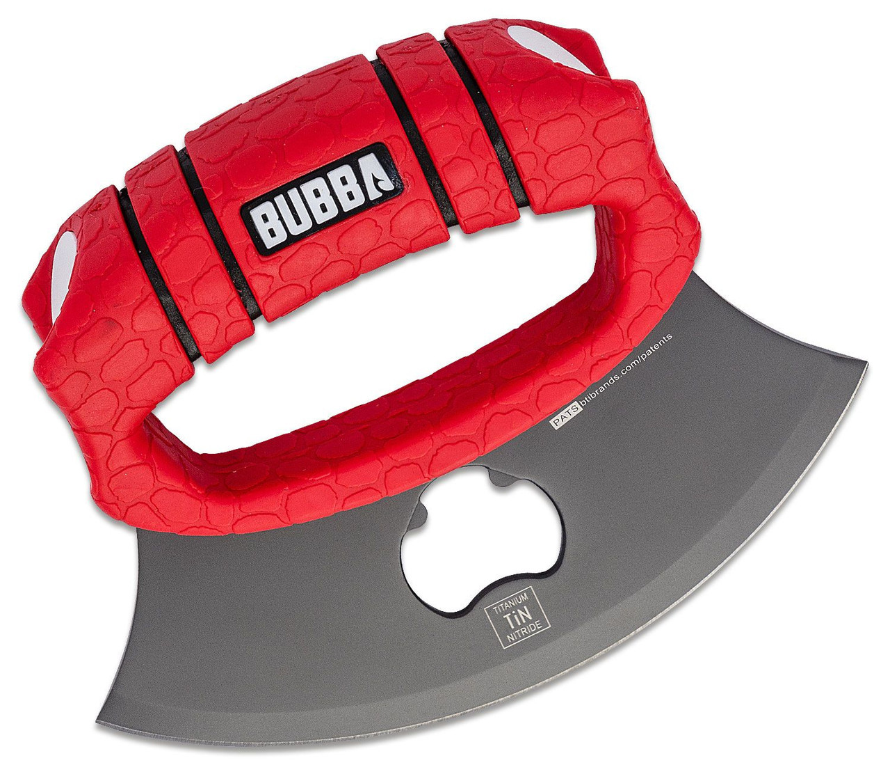 Bubba Blade Proteus Ulu Knife, 1989606, 5.75" Gray Blade, Red TPR Handle, Black Polymer Sheath