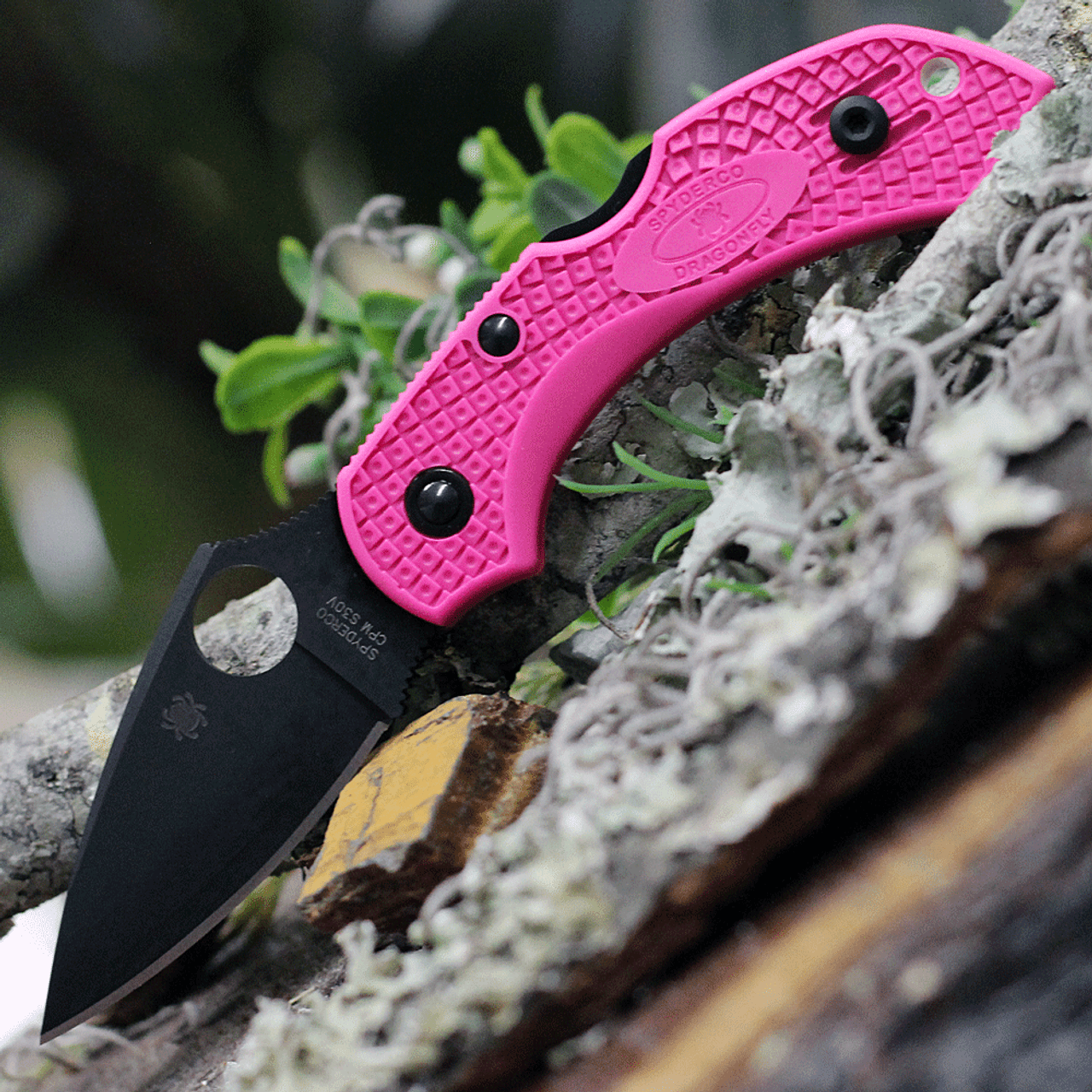 Spyderco Dragonfly 2 Pink C28FPNSV30VBK2, 2.28" CPM S30V Black Plain Blade, Pink FRN Handle