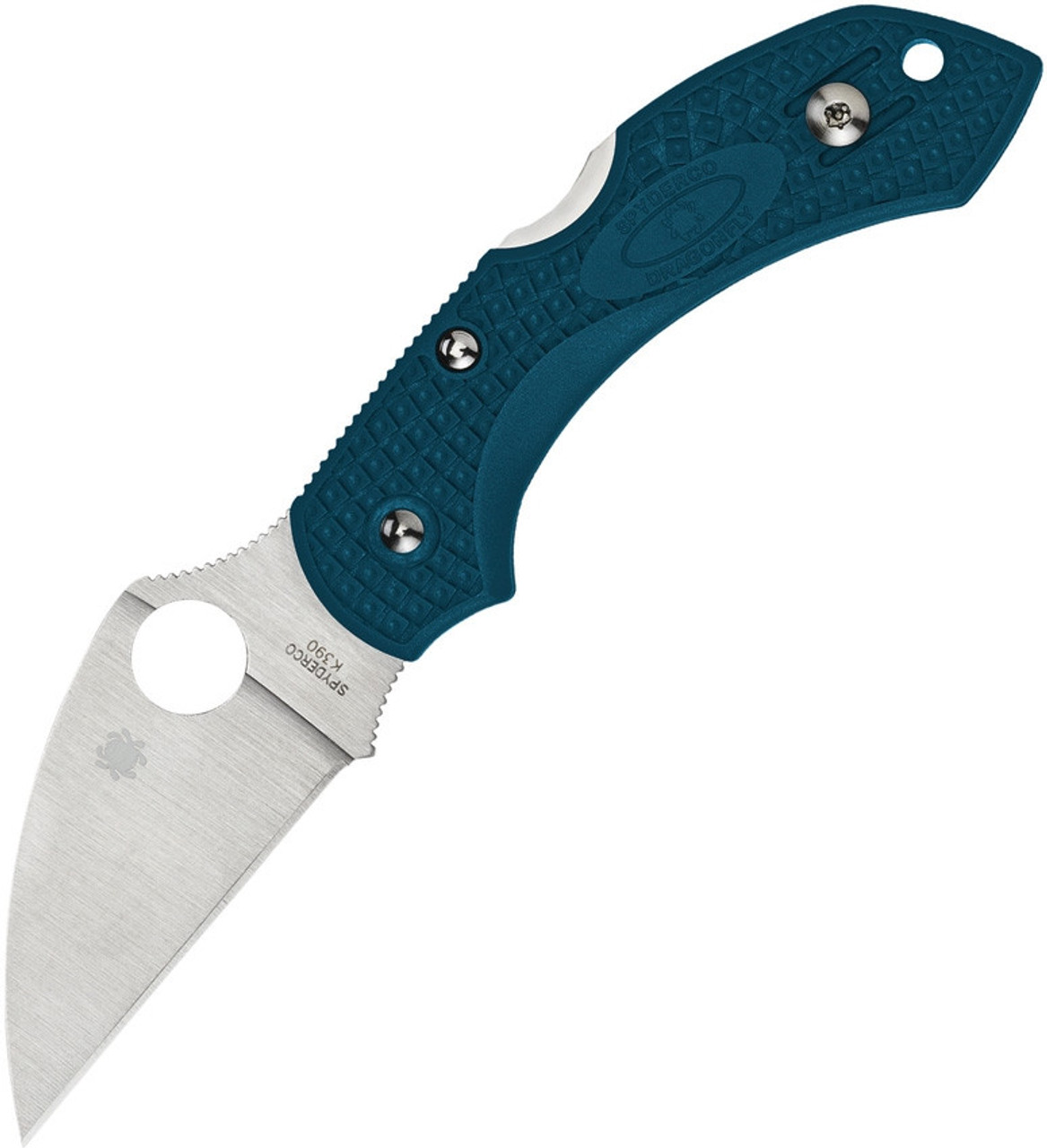 Spyderco Dragonfly 2, 2.28" Wharncliffe K390 Satin Plain Blade, Blue FRN Handle