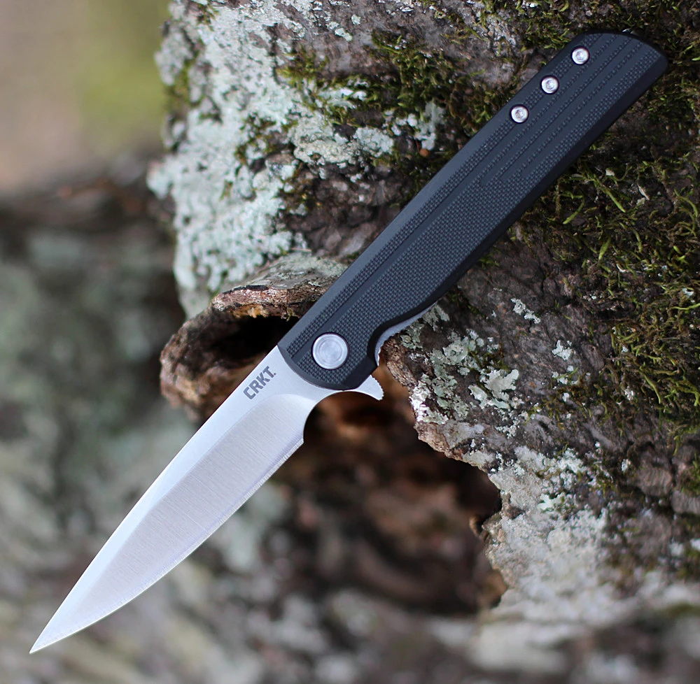 CRKT 3801 LCK+ assisted opening knife with satin drop point blade.