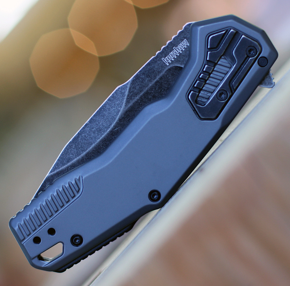 Kershaw  2061 Cannonball, 3.5" D2 BlackWashed Plain Blade, Gray PVD SS Handle