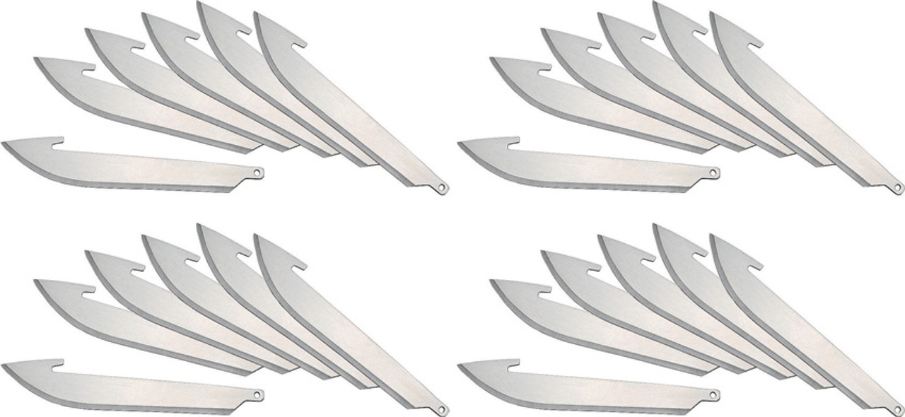 Outdoor Edge Razorsafe Replacement Blades RR35-24, 3.5" SS Drop Point Blades, Pack of 24