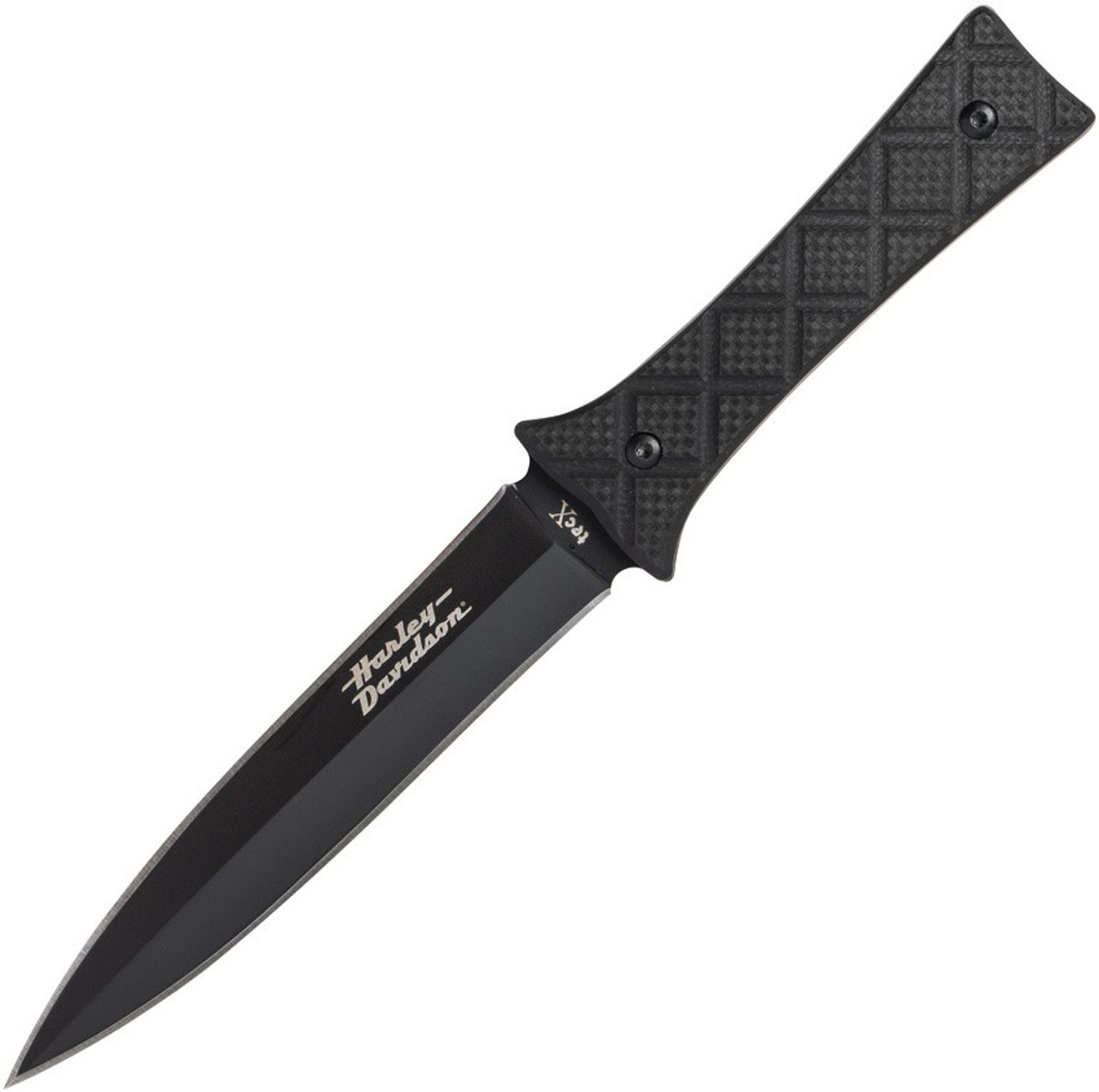 Tec X FB-4 Boot Knife 52224, 4" 440 Stainless Steel Black Coated Dagger, Black G-10 Handle